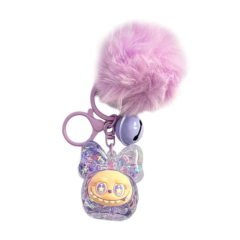 Kreativ Tegneserie Akryl Kvikksand Oljeinfundert Lysende Lerret Nøkkelring Veskeanheng Nøkkelringanheng