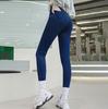 Lady Casual Street Slim Bleistifthose Damen Skinny Hose Solid Black Button Pocket Hose