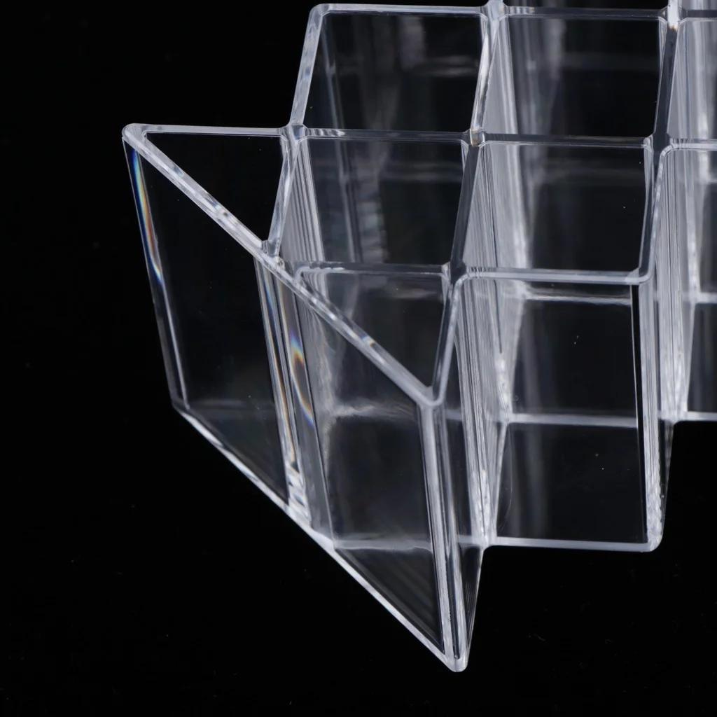 16/28 Cosmetic Lipstick Storage Box Transparent Acrylic Plastic Dormitory Desktop Multi-compartment Storage Rack