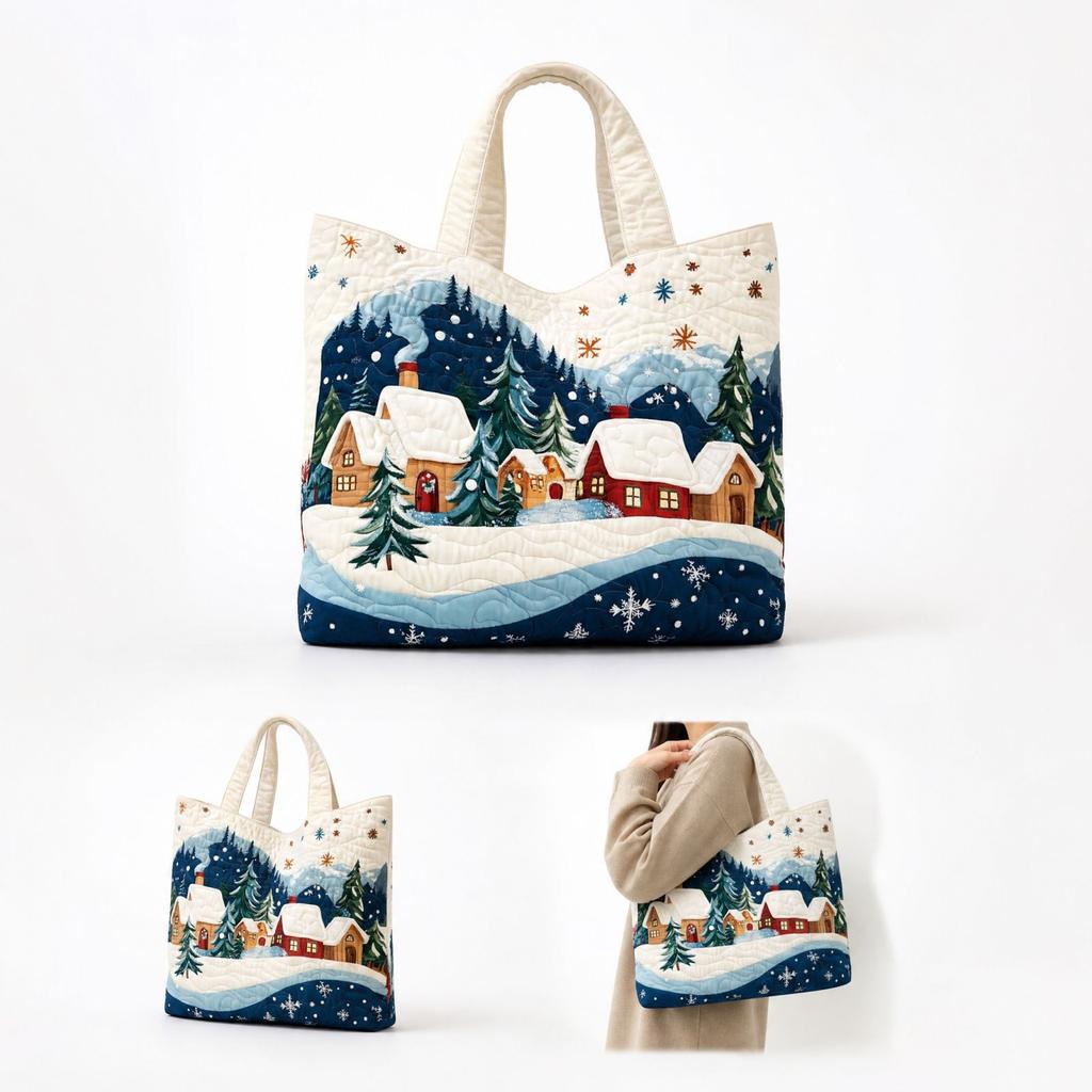 Women's Christmas Digital Print Shoulder Bag, Fashionable Vertical Handbag, Small (S) Size 4033cm