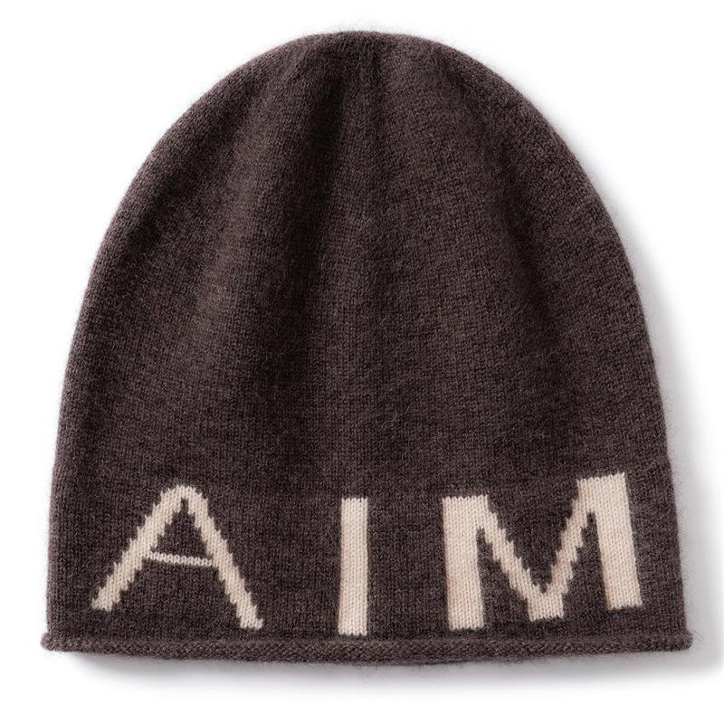 Korean Single Letter Beanie for Women - Autumn/Winter Fashion, Versatile, Large Fit, Pull-On Knitted Slouchy Hat