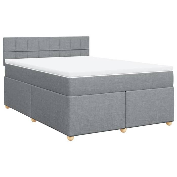 VidaXL Slatted Bed Base with Mattress Light Grey 160x200cm Fabric 3289031