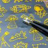 1 Piece Flat Sticker, Gold Foil Snowflake Star & Zodiac Galaxy Design, Creative Journal DIY Deco, Self-Adhesive for Scrapbook