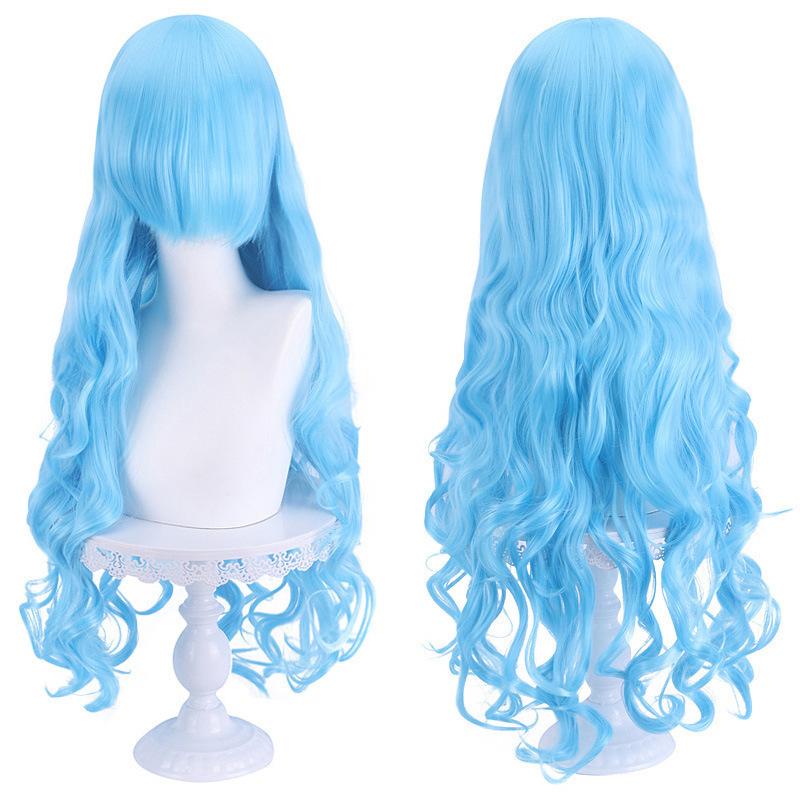 European American Universal Cos Wig Long Curly Hair 80cm Color Big Wave Full Head Cover