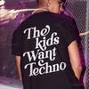 Les Enfants Veulent Musique de Fête Festival Rave Techno Hauts T-shirts Graphiques Été Femme Homme T-shirt Coton Vêtements Homme