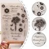Greeting Word Pattern Silicone Stamp for Card Making, Flower Silicone Stamp for Scrapbooking Journal Planner Album