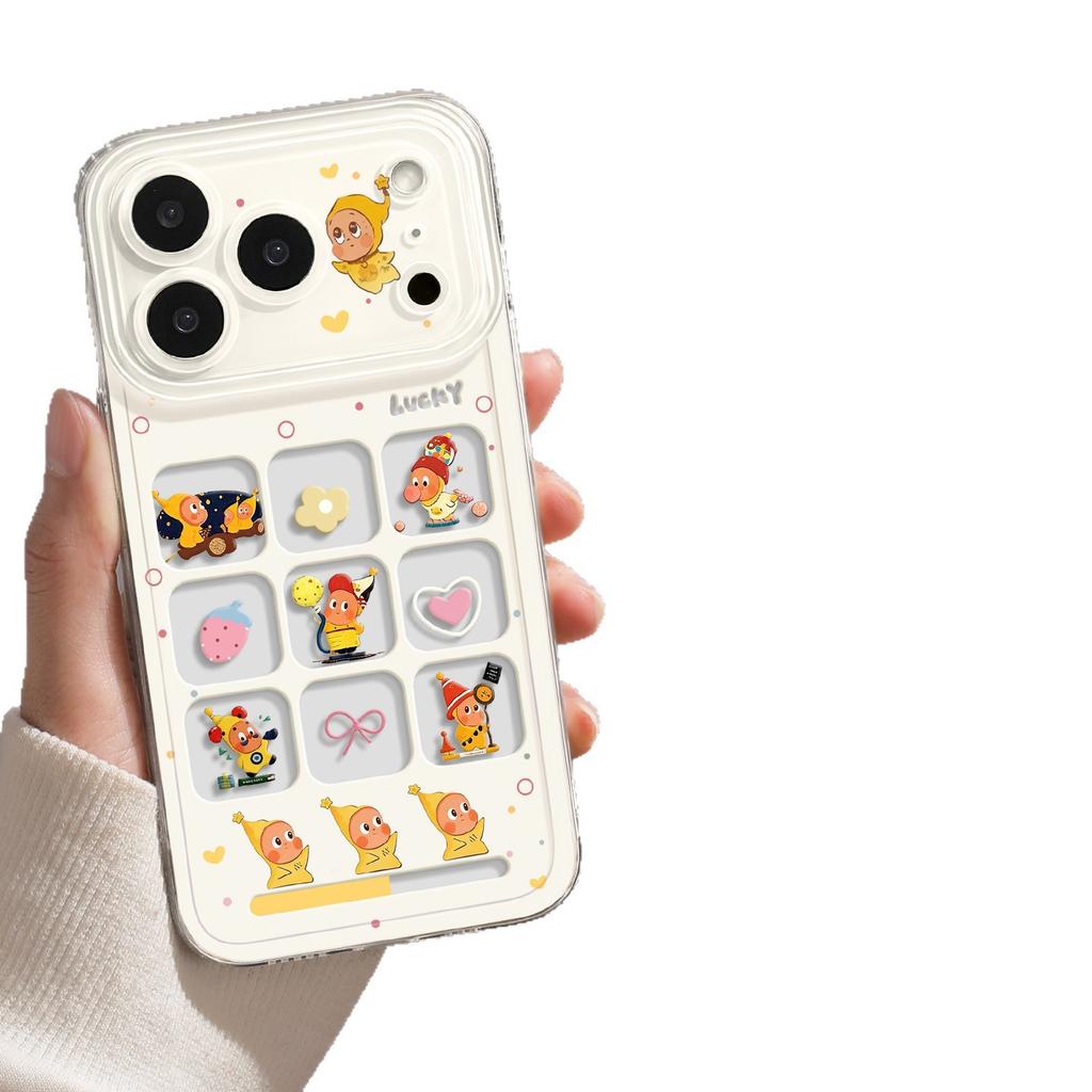 Applicable To Iphone17pm Balloon Doll Mobile Phone Case 16pro with Lanyard 15 Apple 14 Transparent 13 Soft 12 Sets