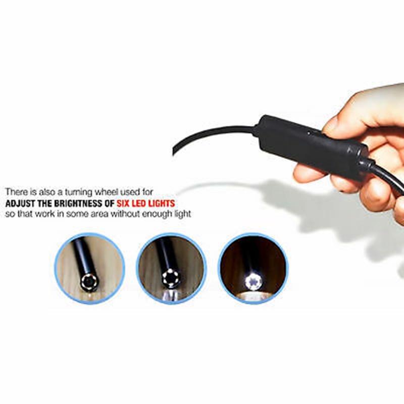Waterproof 7mm 6 Led Usb Endoscope Borescope Video Camera 2m 5m