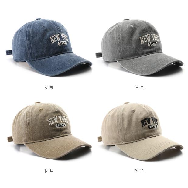 Men's washed and distressed baseball cap with letter embroidery, suitable for outdoor activities, providing sun protection and shade
