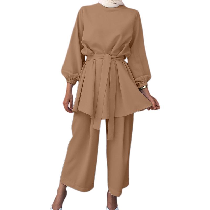 Yiduo Duo European & American Solid Color Fashion Two-Piece Set 21028