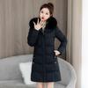 New Big Fur Collar Padded Jacket Winter Coat Fashion Medium and Long Hooded Padded Jacket Waist Rope Thin Padded Jacket Women