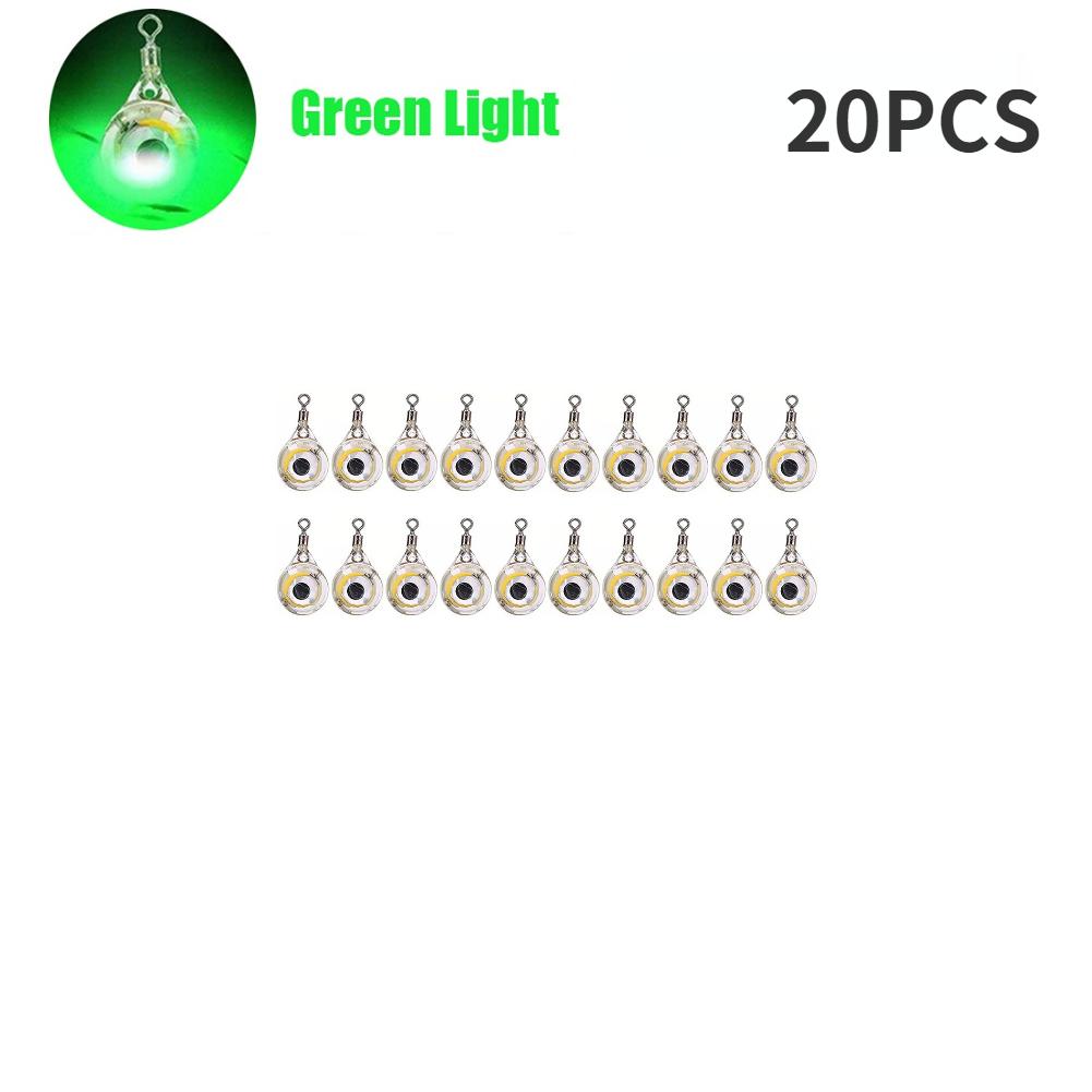 10-200pcs Mini Fishing Lure Light LED Deep Drop Underwater Eye Shape Squid Fish Bait Luminous Lure for Attracting Fish
