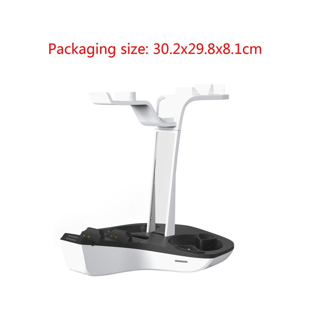 All-in-one Controller Charging Dock with LED Light for PS VR2/ Handle Controllers Charger Base Storage Stand