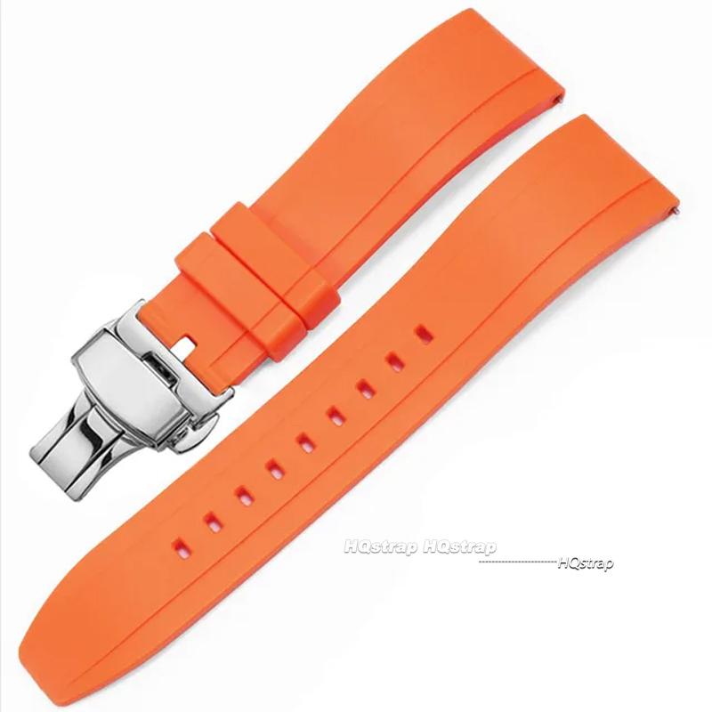 Wasserdichtes Gummi-Uhrenarmband für Seiko TPU-Armband für Rolex Schnellverschluss Silikon-Schmetterlingsschließe Taucherarmband 20mm 22mm 24mm