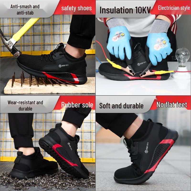 Insulated 10KV Electrician Shoes, Fleece-Lined, Wear-Resistant, Anti-Smash & Anti-Puncture Safety Shoes, Comfortable Protection for Men.