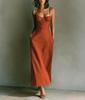 Summer European and American new product temperament waist solid color suspender dress