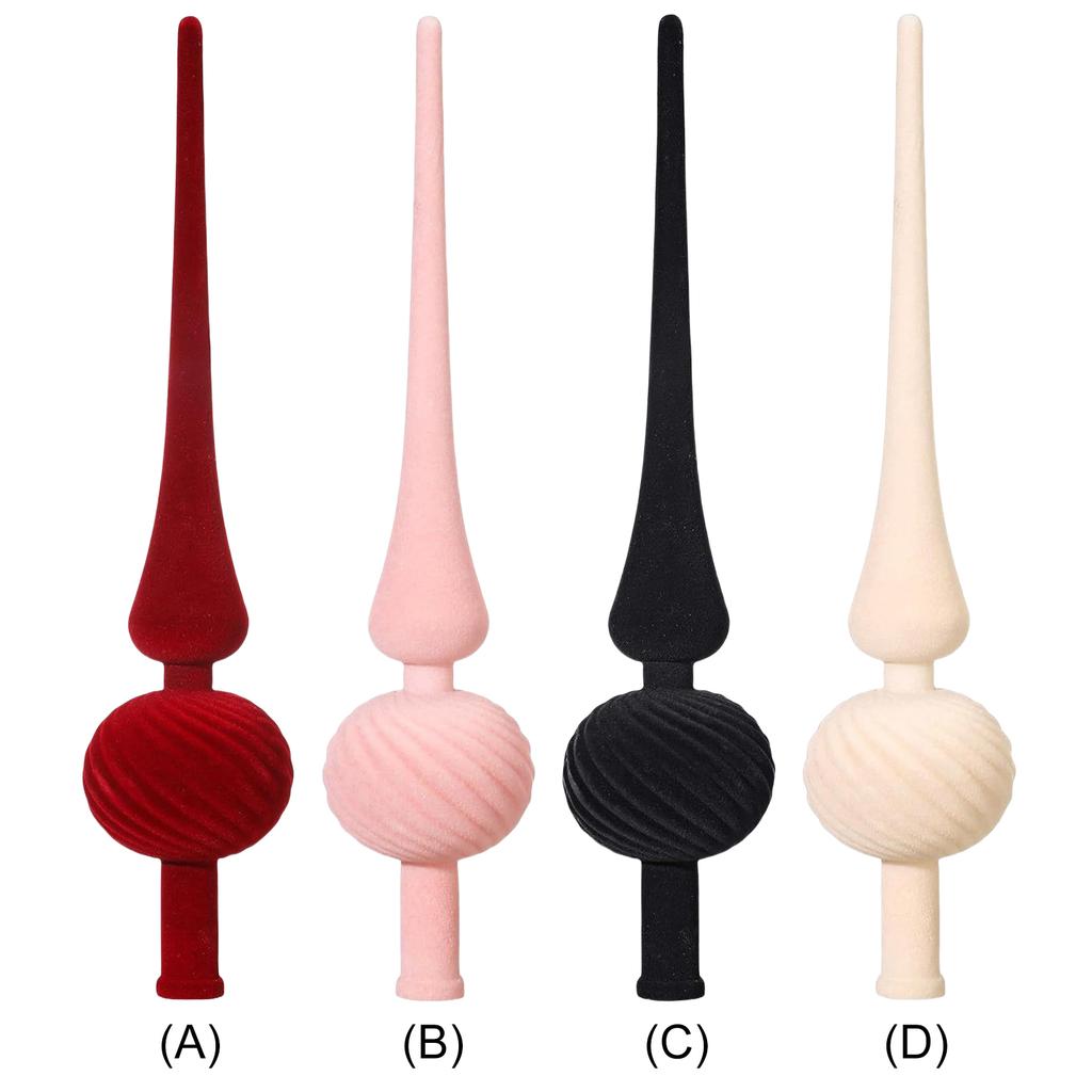 Velvet Tree Top Ornaments Multi-Purpose Christmas Tree Ornament Tip-Shaped Flocked Tree Topper for Christmas Decorations