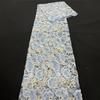 1 Yards Luxury Flower Embroidery Fabric High Quality Tulle Lace Designer Fabric For Diy Sewing Wedding Party Dress Decor