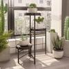 Compact Wrought Iron Flower Stand: Indoor/Outdoor Floor-Standing Plant Holder