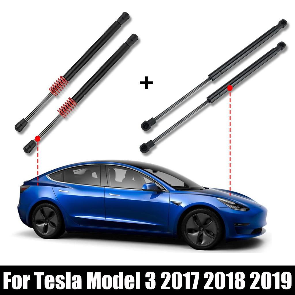 4pcs Front Rear Trunk Tailgate Lift Struts For Tesla Model 3 Boot Gas Spring Shock Support Hydraulic Rod