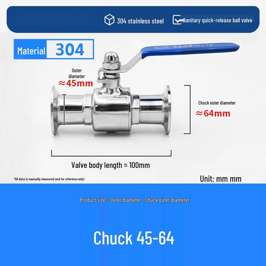 304/316 Stainless Steel Sanitary Quick Connect Ball Valve with Clamp