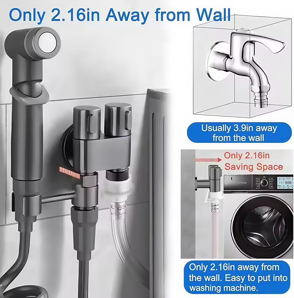 High Quality Stainless Steel Modern Portable Bidet Faucet Shattaf for Bathroom Use or Hotel Easy Attachment Toilet Seat