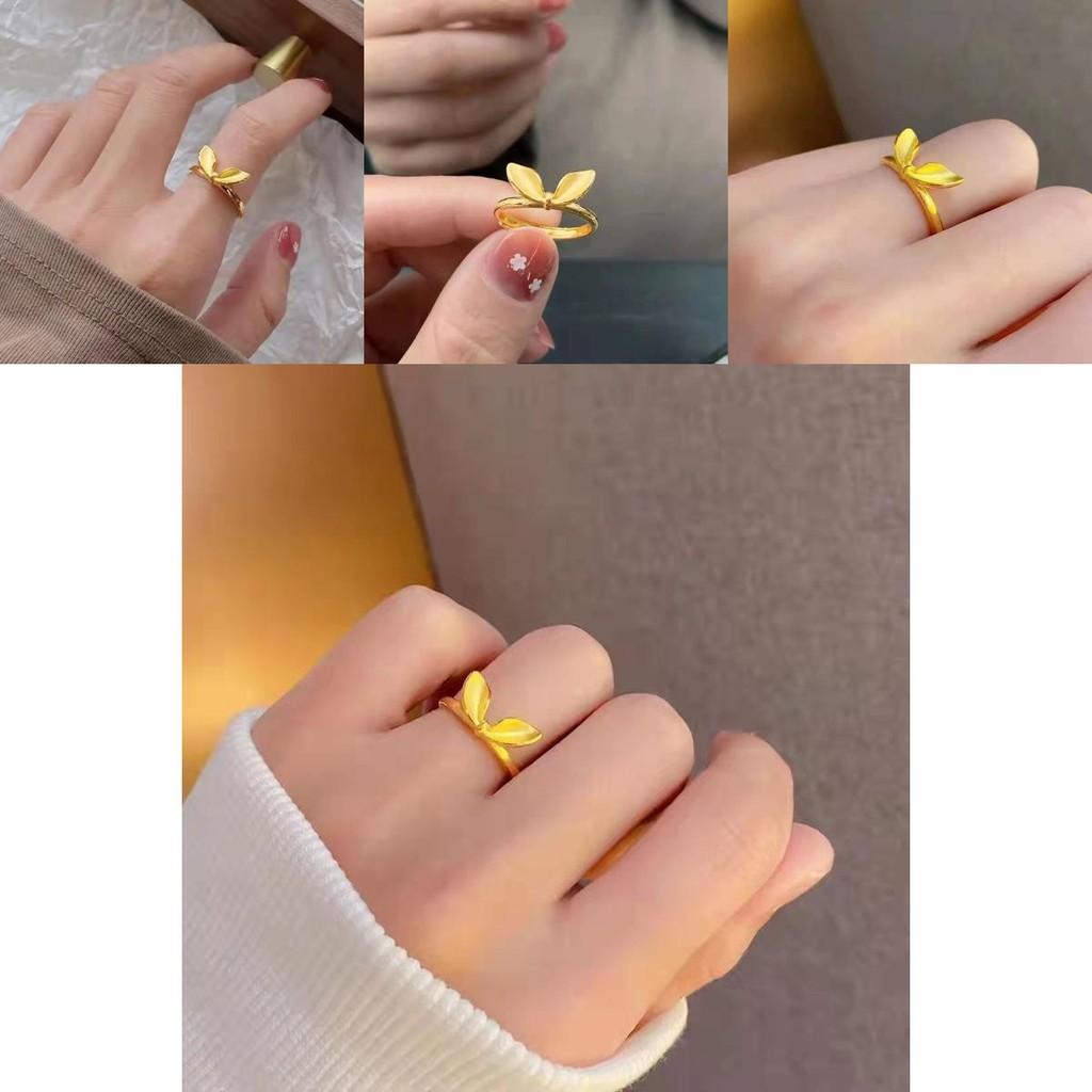 Trendy Rabbit Ear Design Gold Plated Brass Ring Perfect For Special Occasions