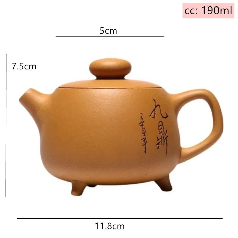 

Authentic Handmade Yixing Tea Pot Three-legged Purple Clay Teapot Beauty Kettle Boutique Teaware Chinese Tea Ceremony Gift 190ml