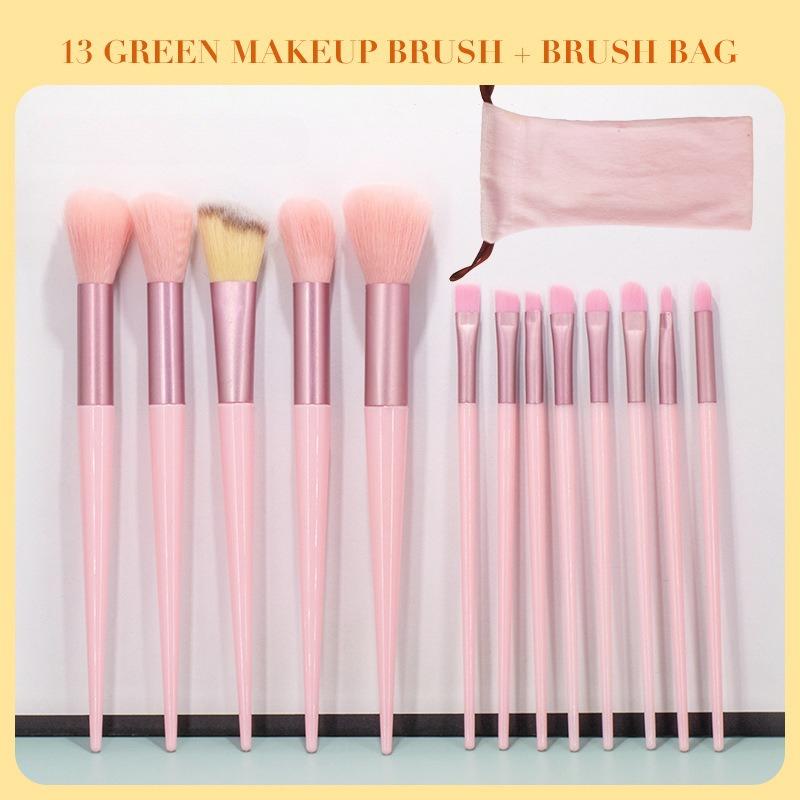 Set da 13 Pezzi di Pennelli Morbidi per Cipria Libera ad Alta Lucentezza Set di Pennelli per Ombretto Trucco Strumenti di Bellezza