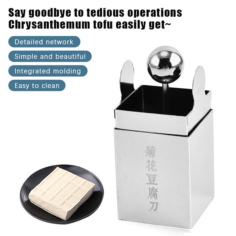 Kreative Edelstahl Tofu Zerkleinerungsform DIY Manueller Tofu Schneider Halter Schneller Schneider Chrysanthemen Tofu Schneidewerkzeug