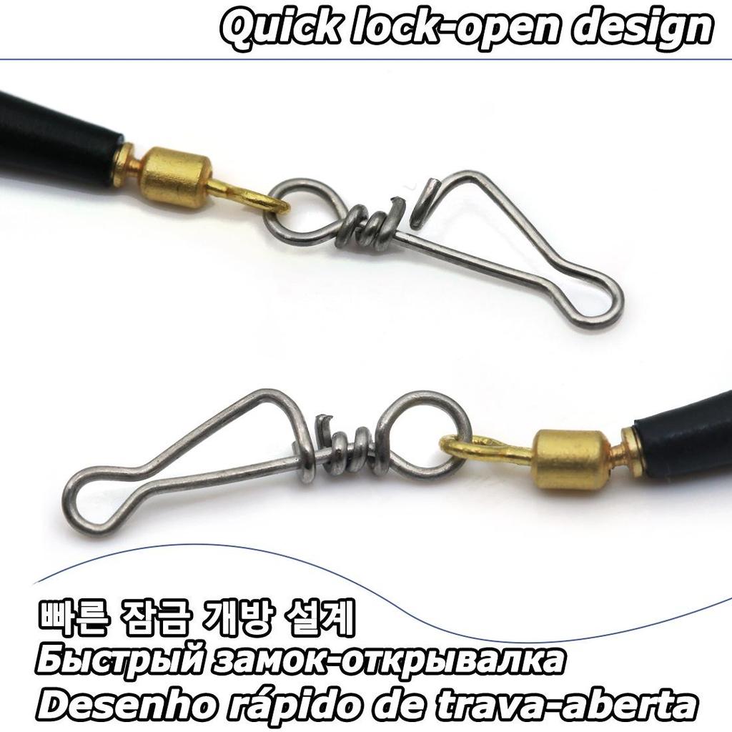 Fishing Swivel Float Connector Set: Italian Pin, Rubber Float Seat, and Copper Head Swivel Socket.