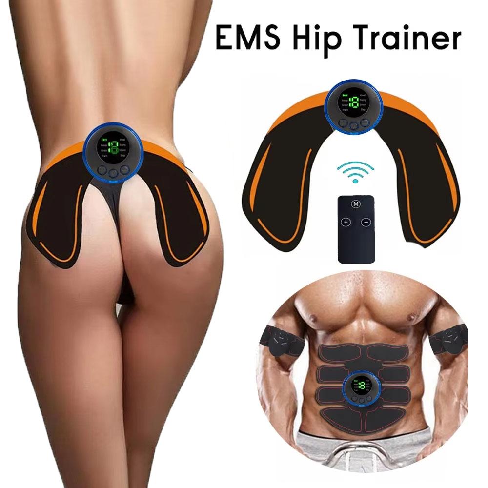 Estimulador Muscular Elétrico Ems Sem Fio Treinador de Glúteos Quadril Abdominal Estimulador de Abdômen Fitness Emagrecimento Corporal Massageador