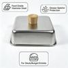 Stainless Steel Cooking Lid With Heatproof Wooden Handle Heat Resistant Basting Cover For Home And Restaurant Use