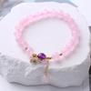 Pink Crystal Bracelet for Women, Natural Crystal Heart Bracelet Holiday Gift