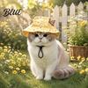Cat Ears Sunshade Beach Hat Summer Cap with Ear Holes Adjustable Pet Polyester Hat Sun for Small Dogs Cats Outdoor Protection Comfortable Holes