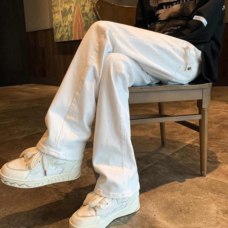 Мужские узкие джинсы JYL Белые Американский Высокоуличный Стиль Cleanfit Премиум Расклешенные Джинсовые S сплав оранжевый