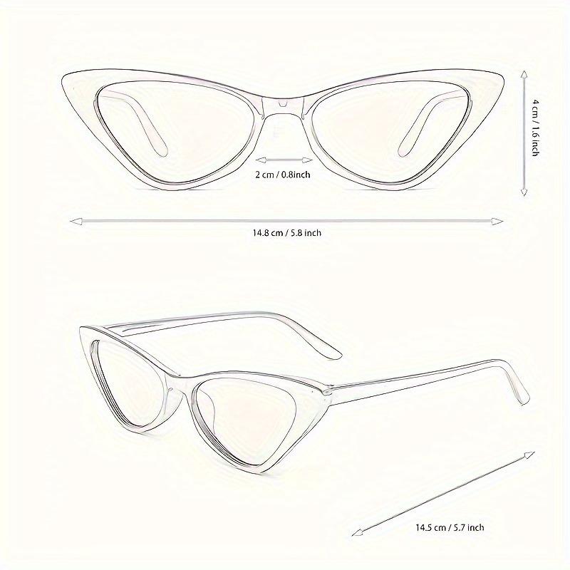 5PCS Cat Eye Sunglasses Women's Style Small Frame Retro Sun Glasses Pography Shade Sun Protection Glasses Fashionable Elegant