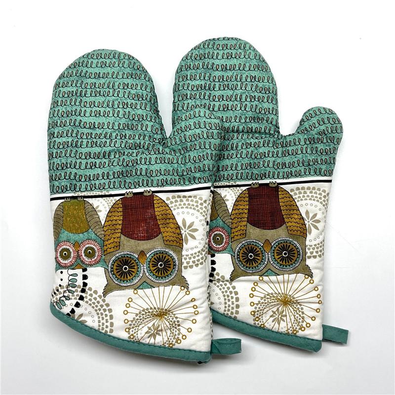 2 Stück 17x33cm Baumwolle Vintage Bedruckte Ofenhandschuhe Backhandschuhe Unterlage Mikrowellen-Isolierung Küchenwerkzeug Partygeschenk