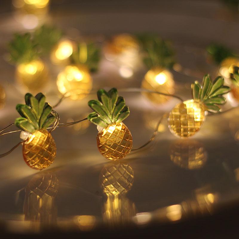 LED Fruit String Lights with Pineapple Pendants - USB Copper Wire for Kids' Decor and Gifts
