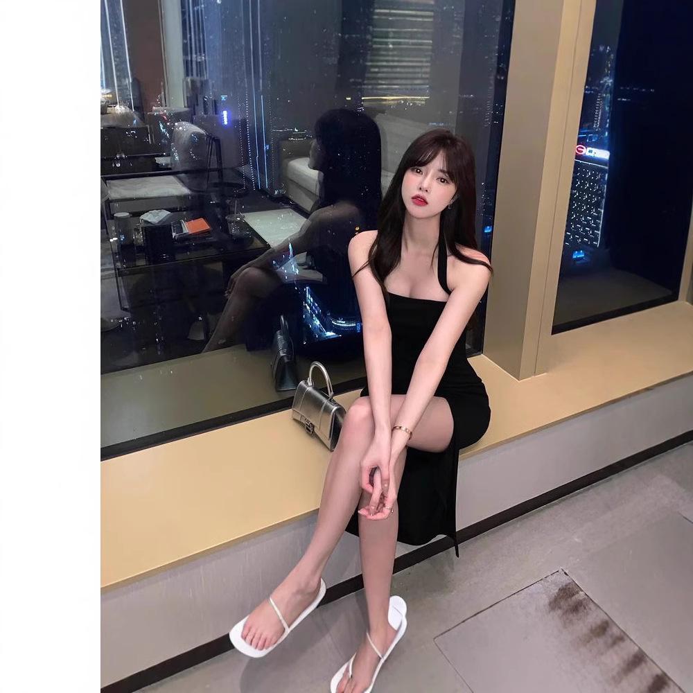 Black Halterneck Slit Dress - Summer 2024 Pure Desire Style for Women