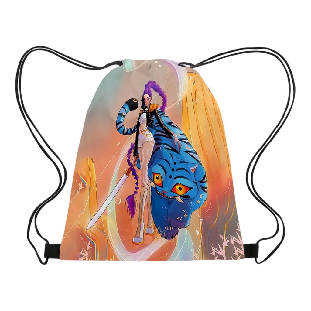 Printed Drawstring Pocket, Portable Drawstring Bag, Water-resistant