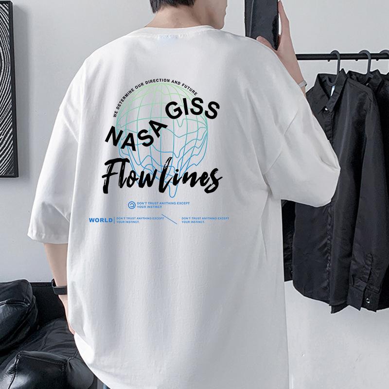 

Мужская футболка оверсайз со спущенным плечом 100% хлопок уличная одежда стиль Instagram XXXL белый