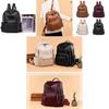 Stylish Pu Leather European Retro Casual Backpack For Women Soft Zipper Closure