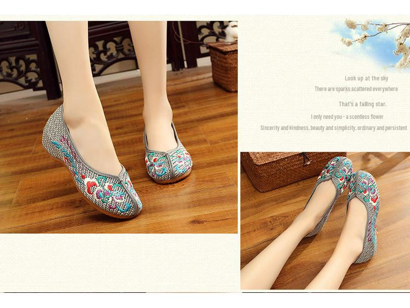 Phantom 2023 Dámské zahuštěné podrážky z hovězí kůže Vyšívané etnické taneční boty