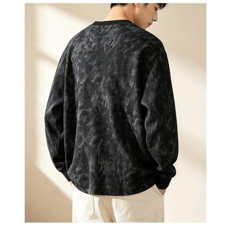 Men S Vintage Loose Fit Crew Neck Long Sleeve Sweatshirt For Teens