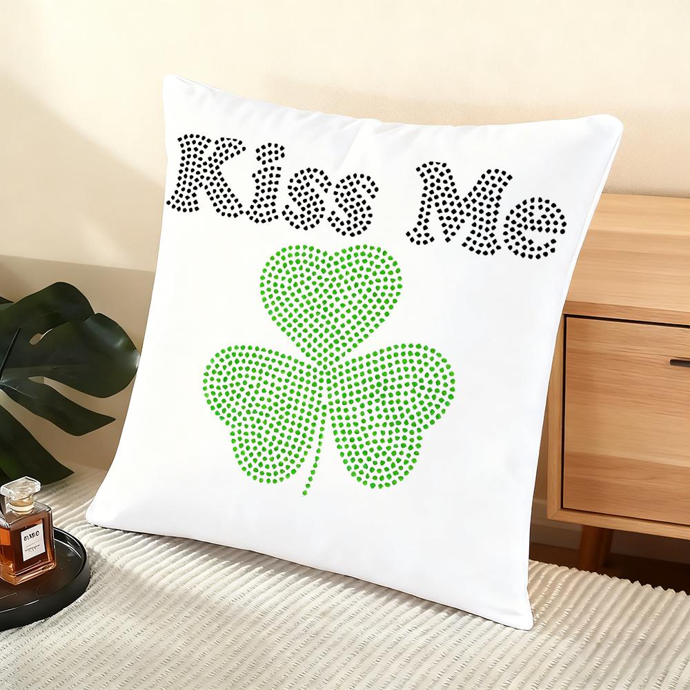 St. Patrick'S Day Design Cushion Cover Soft Short Plush Pillow Cover Smooth Cozy Texture Aesthetic Cushion Case Home Decor