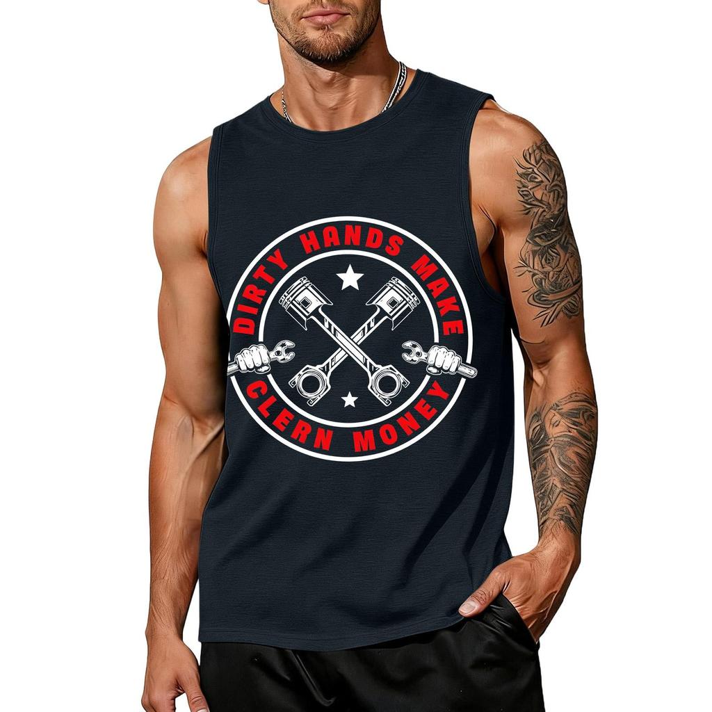 Men Sleeveless Tank Top Casual Muscle Shirt Labor Day Graphic Print Cotton Blend Lightweight Workout Gym Apparel