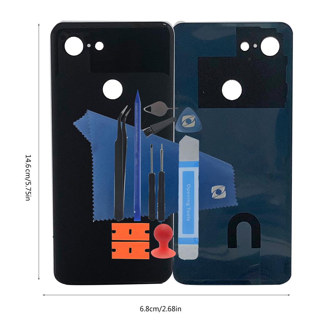 Cellphone Back Glass for Pixel 3 5.5" Rear Panel Back Door Housing with Repair Tools Mobile Phone Replacement Accessory