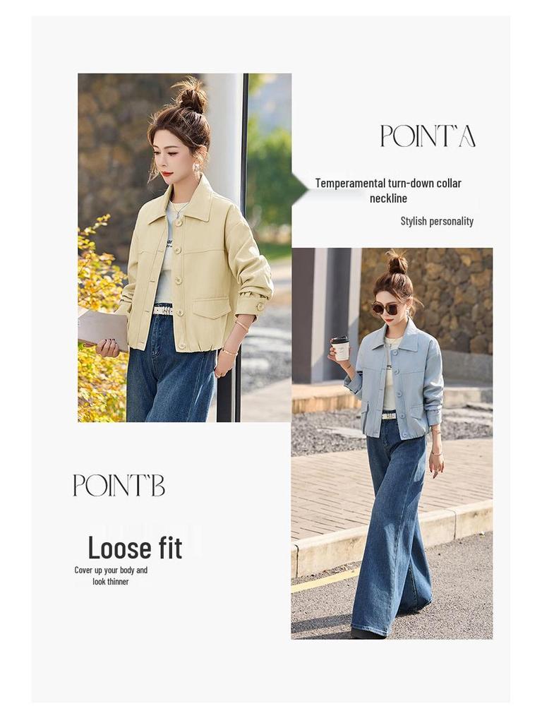 Women's Versatile Motorcycle PU Leather Jacket - Spring/Autumn 2025 Collection, Style XG9969