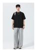 Men's Heavyweight Crew Neck Pure Cotton Patchwork T-shirt - Summer American Style